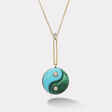 Turquoise and Malachite Double Stone Yin Yang Pendant