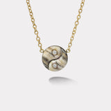 Double Agate Yin Yang Pendant on Handmade Chain