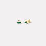 Alchemy Stud Earrings with Malachite