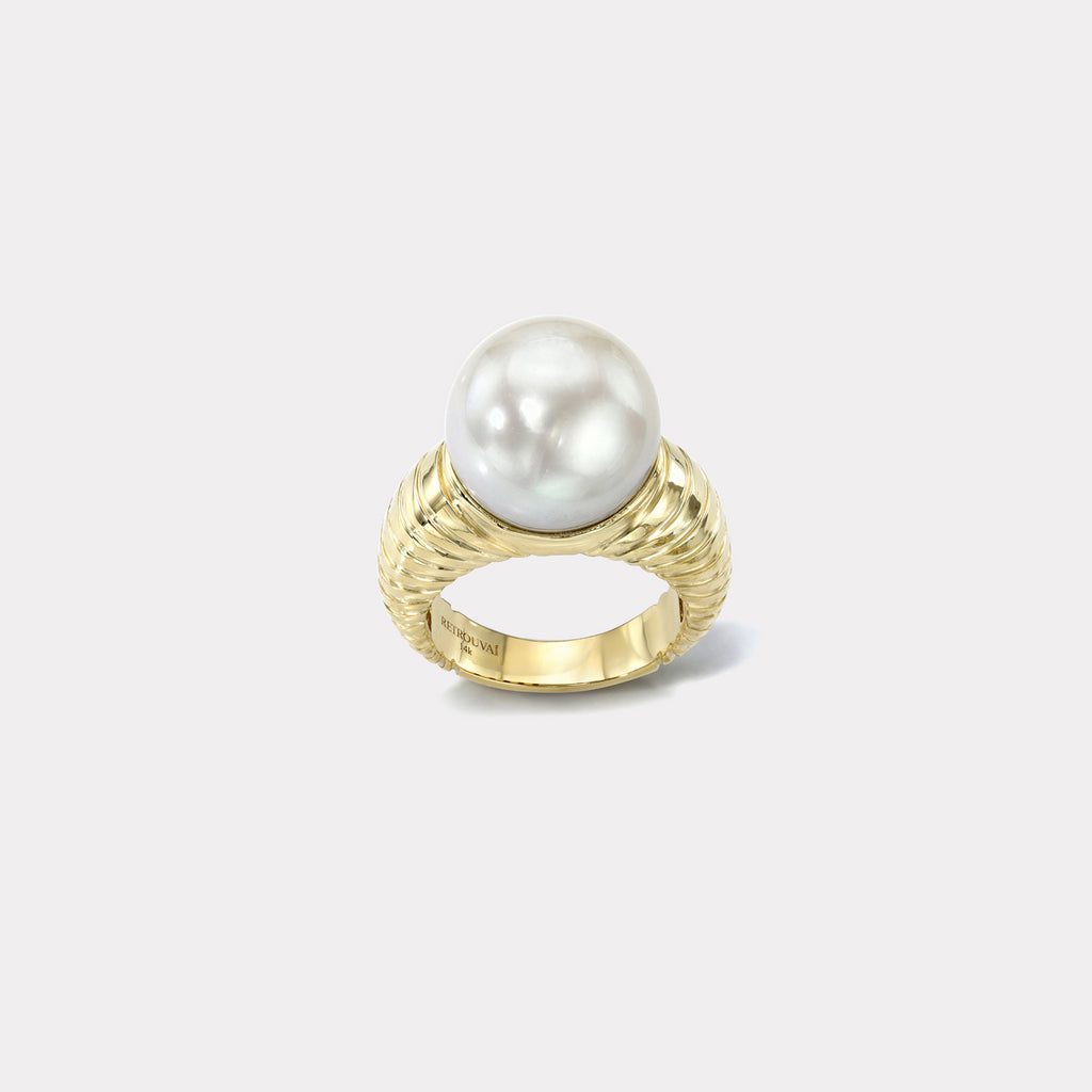 Grandfather South Sea Pearl Modern Love Ring