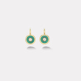 Midi Compass Hook Earrings with Green Turquoise