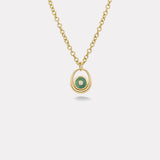 Midi Compass Pendant with Green Turquoise on 16" Thick Rolo