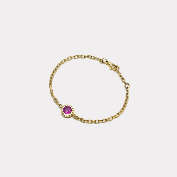 ★rosemont★ 14K Sapphire Chain Bracelet Pins RB0002 Newport Pink Sapphire Bracelet in 14k Gold (October)