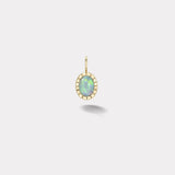 1.51ct Cabochon Oval Australian Opal Heirloom Bezel Charm