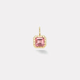 2.87ct Emerald Cut Pink Tourmaline Heirloom Bezel Charm