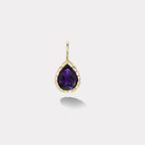 2ct Pear Amethyst Heirloom Bezel Charm