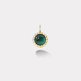 6.57ct Cabochon Forest Green Tourmaline Heirloom Bezel Charm