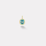 7ct Cushion Blue Zircon Heirloom Bezel Charm