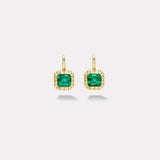1.74ct Emerald Cut Emerald Heirloom Bezel Earrings