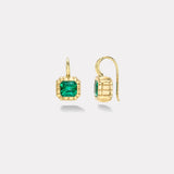 1.74ct Emerald Cut Emerald Heirloom Bezel Earrings