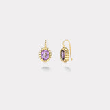 5.04ct Oval Amethyst Heirloom Bezel Earrings