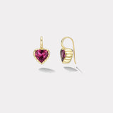 5.5ct Heart Rubellite Heirloom Bezel Earrings