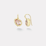 4.16ct Pear Morganite Heirloom Bezel Earrings