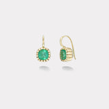 4.19ct Cushion Cut Emerald Earrings