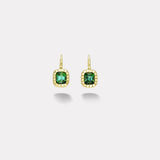 1.78ct Cushion Green Tourmalines Heirloom Bezel Earrings