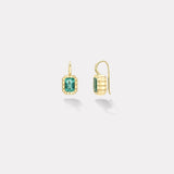 2.09ct Emerald Cut Emeralds Heirloom Bezel Earrings