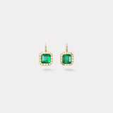 3.23ct Emerald Cut Emeralds Heirloom Bezel Earrings