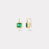 3.23ct Emerald Cut Emeralds Heirloom Bezel Earrings