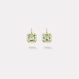 8ct Asscher Green Amethyst Heirloom Bezel Earrings