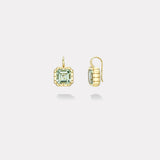 8ct Asscher Green Amethyst Heirloom Bezel Earrings