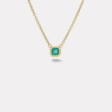 1.09ct Emerald Cut Emerald Heirloom Bezel Pendant