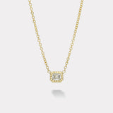 1.11ct GIA Emerald Cut Diamond Heirloom Bezel Pendant