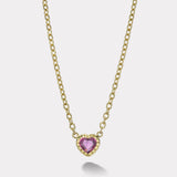 1.90ct Heart Pink Sapphire Heirloom Bezel Pendant