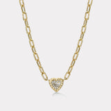 1ct GIA Diamond Heart on Classic Link Handmade Chain
