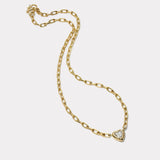 1ct GIA Diamond Heart on Classic Link Handmade Chain