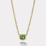 3.42ct Cushion Peridot Heirloom Bezel Pendant