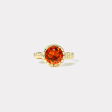 1.6ct Round Fire Opal Heirloom Bezel Ring