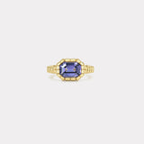 2.16ct Emerald Cut Spinel Heirloom Bezel Ring