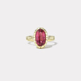 2.3ct Oval Pink Tourmaline Heirloom Bezel Ring