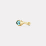2.70ct Oval Blue Zircon Heirloom Bezel Ring