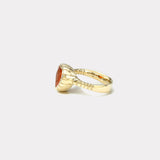 3.20ct Heart Mandarin Garnet Heirloom Bezel Ring