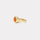 3.27ct Oval Fire Opal Heirloom Bezel Ring