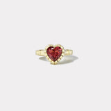 3.44ct Heart Pink Tourmaline Heirloom Bezel Ring