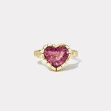 3.87ct Heart Pink Tourmaline Heirloom Bezel Ring
