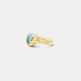 4.08ct Pear Aquamarine Heirloom Bezel Ring
