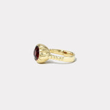 4.39ct E/W Garnet Heirloom Bezel Ring