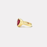 4.40ct Heart Rubellite Heirloom Bezel Ring