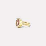6.32ct Cushion Pink Tourmaline Heirloom Bezel Ring