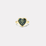 7.22ct Green Sapphire Heirloom Bezel Ring