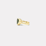 7.22ct Green Sapphire Heirloom Bezel Ring