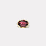 8.16ct Oval Rubellite Heirloom Bezel Ring