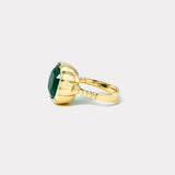 8.33ct Cushion Emerald Heirloom Bezel Ring