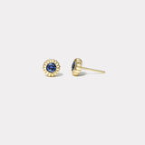 .55ct Round Sky Blue Sapphire Heirloom Bezel Stud Earrings