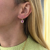 2.3ct Cushion Pink Sapphire Heirloom Bezel Earrings