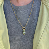5.15ct Marquise Mint Green Tourmaline Vein Pendant