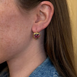 7.17ct Heart Pink Tourmaline Bounce Earrings
